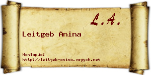 Leitgeb Anina névjegykártya